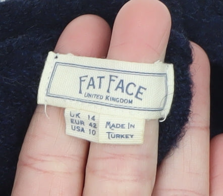 Fat Face Women's Blue Size 14 Knit Open Cardigan Jumper