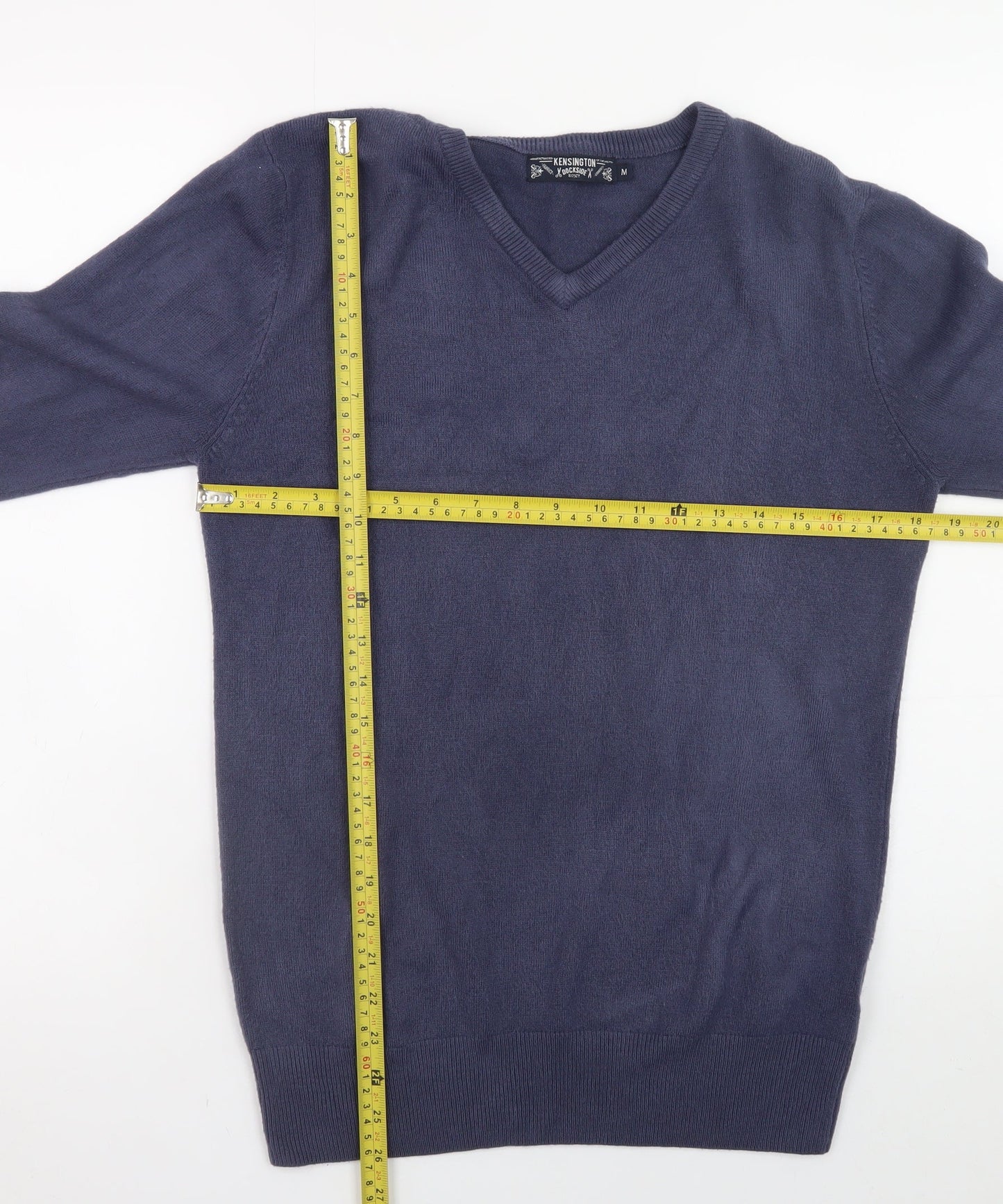 Kensington Dockside Men's Blue V-Neck Pullover Jumper M
