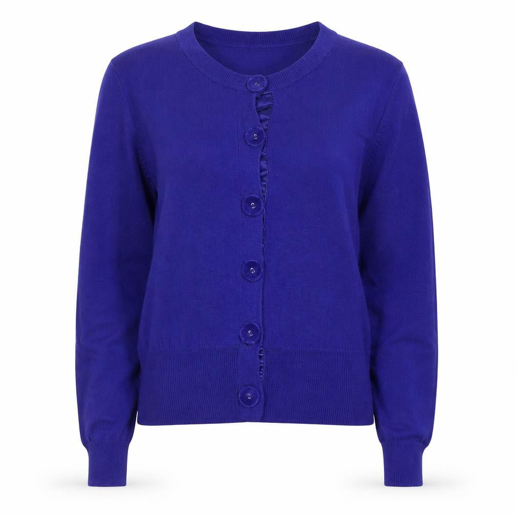 Monsoon Women Blue Medium Cardigan Button Front Knit Jumper