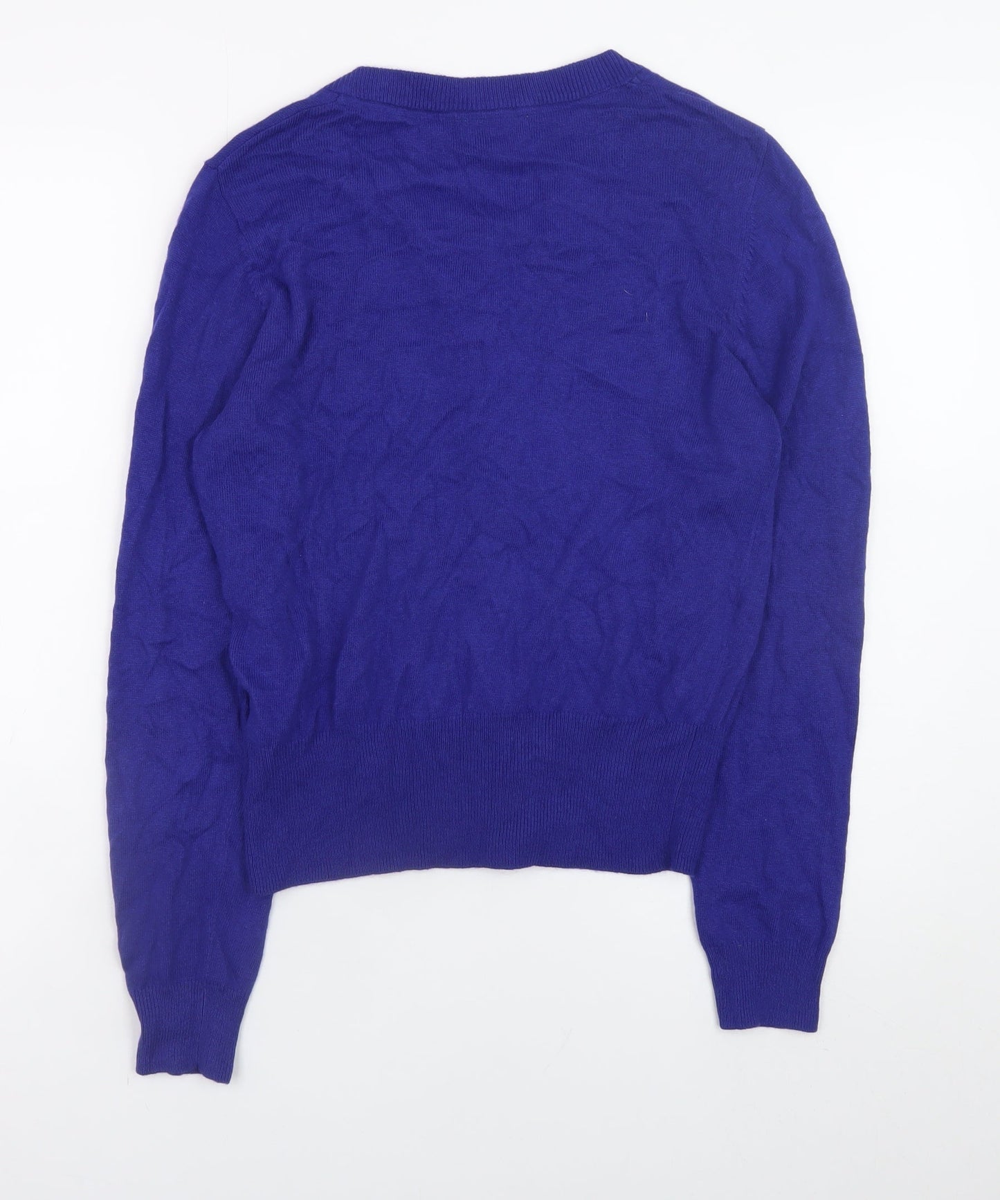 Monsoon Women Blue Medium Cardigan Button Front Knit Jumper