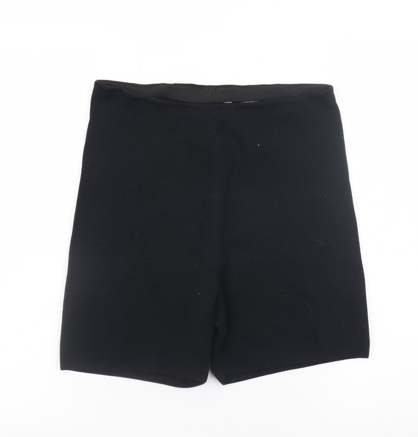 H&M Women Black Biker Activewear Shorts Size 12 Slim Fit