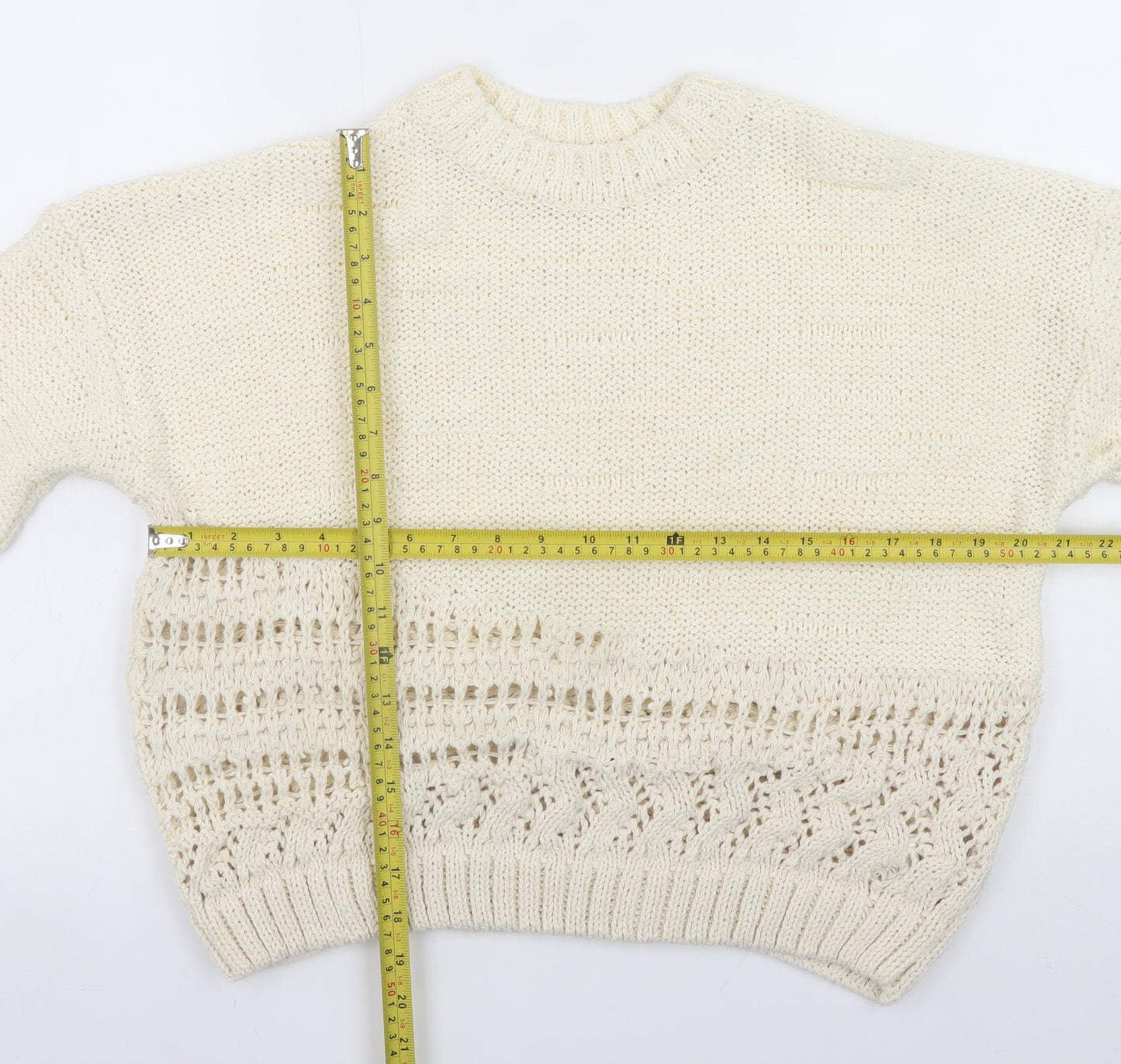Marks and Spencer Women’s Ivory Open Knit Cotton Jumper M