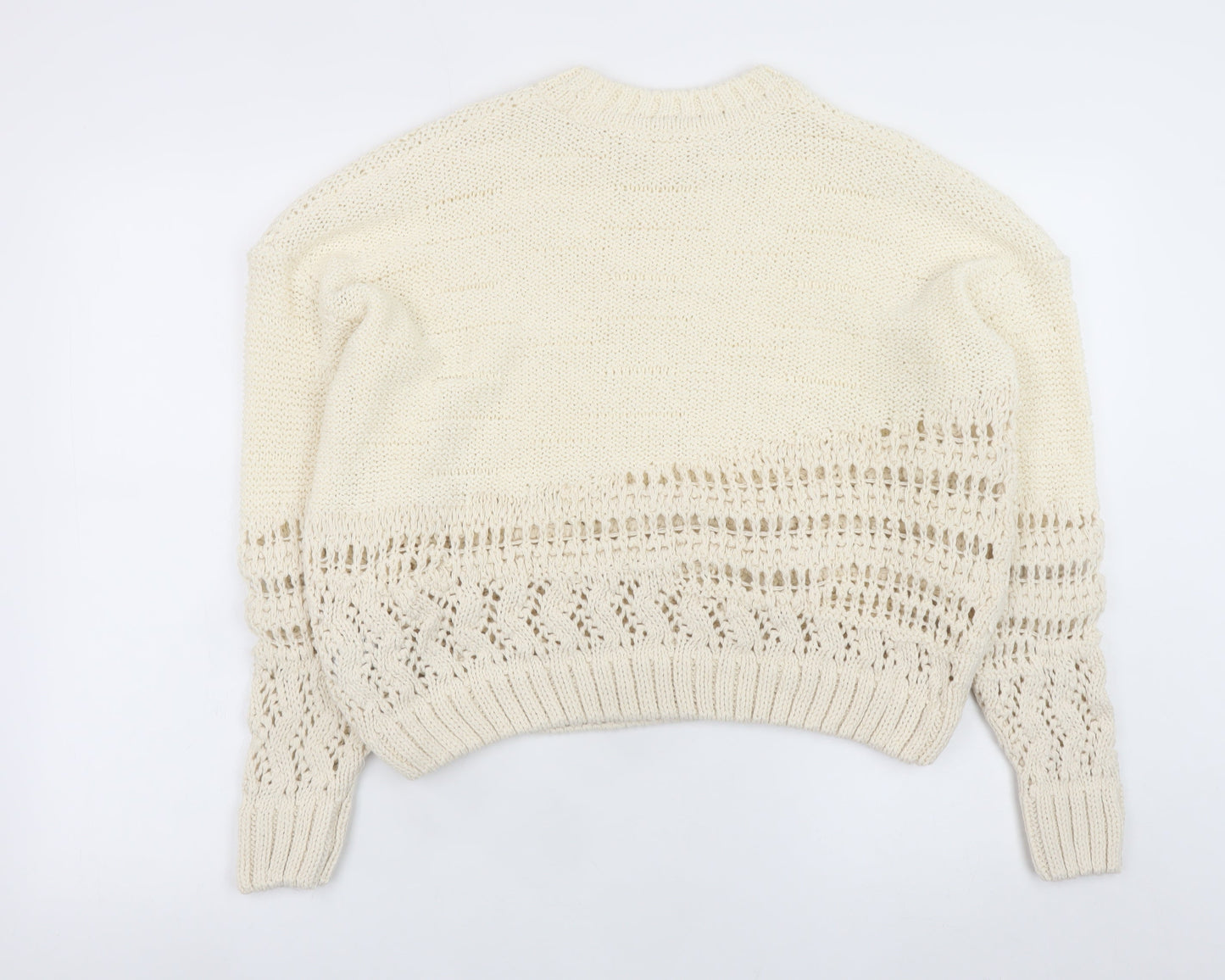 Marks and Spencer Women’s Ivory Open Knit Cotton Jumper M