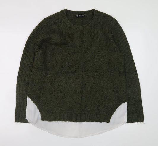 Dorothy Perkins Women's Green UK 14 Crew Neck Knit Pullover Jumper