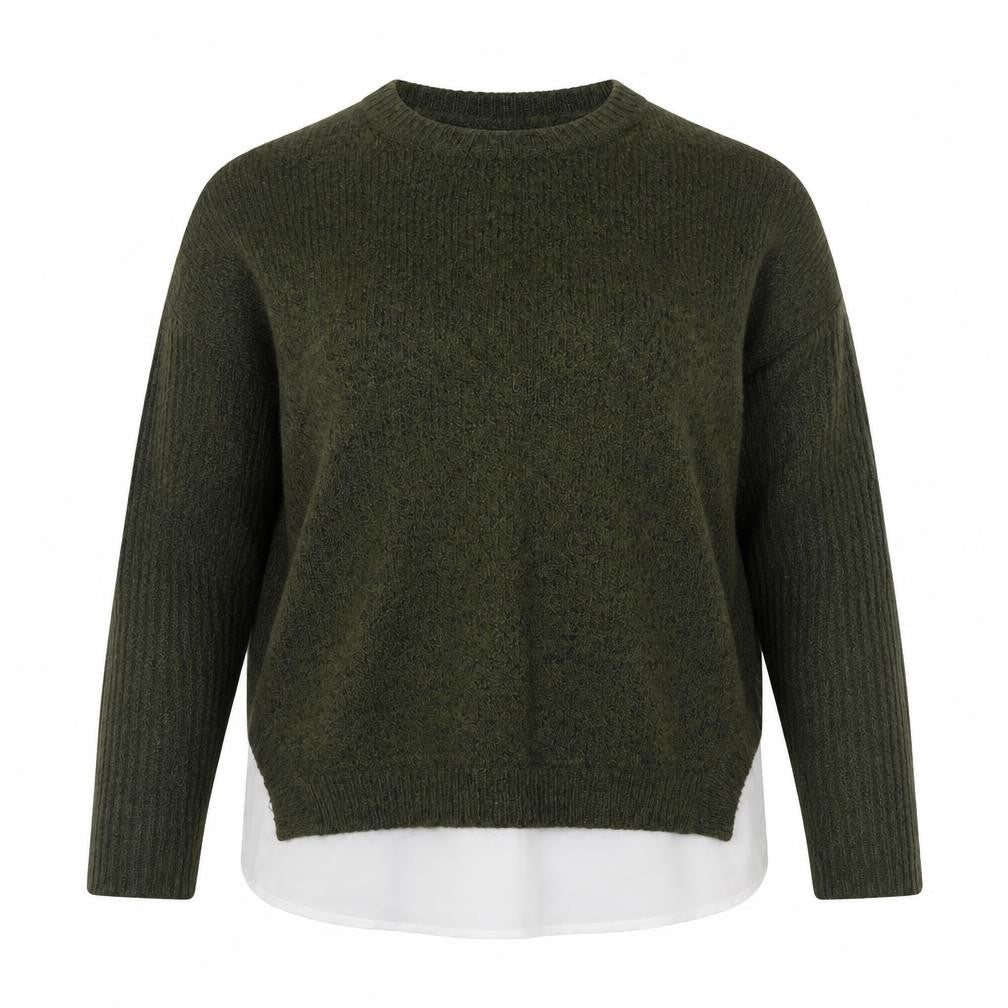 Dorothy Perkins Women's Green UK 14 Crew Neck Knit Pullover Jumper