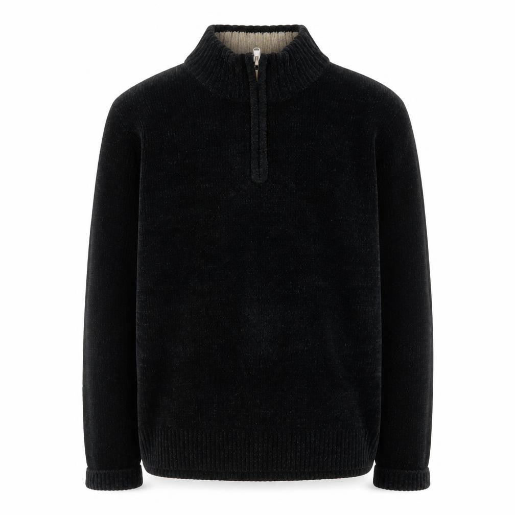 Kensington Men's Black XL 1/4 Zip High Neck Acrylic Jumper