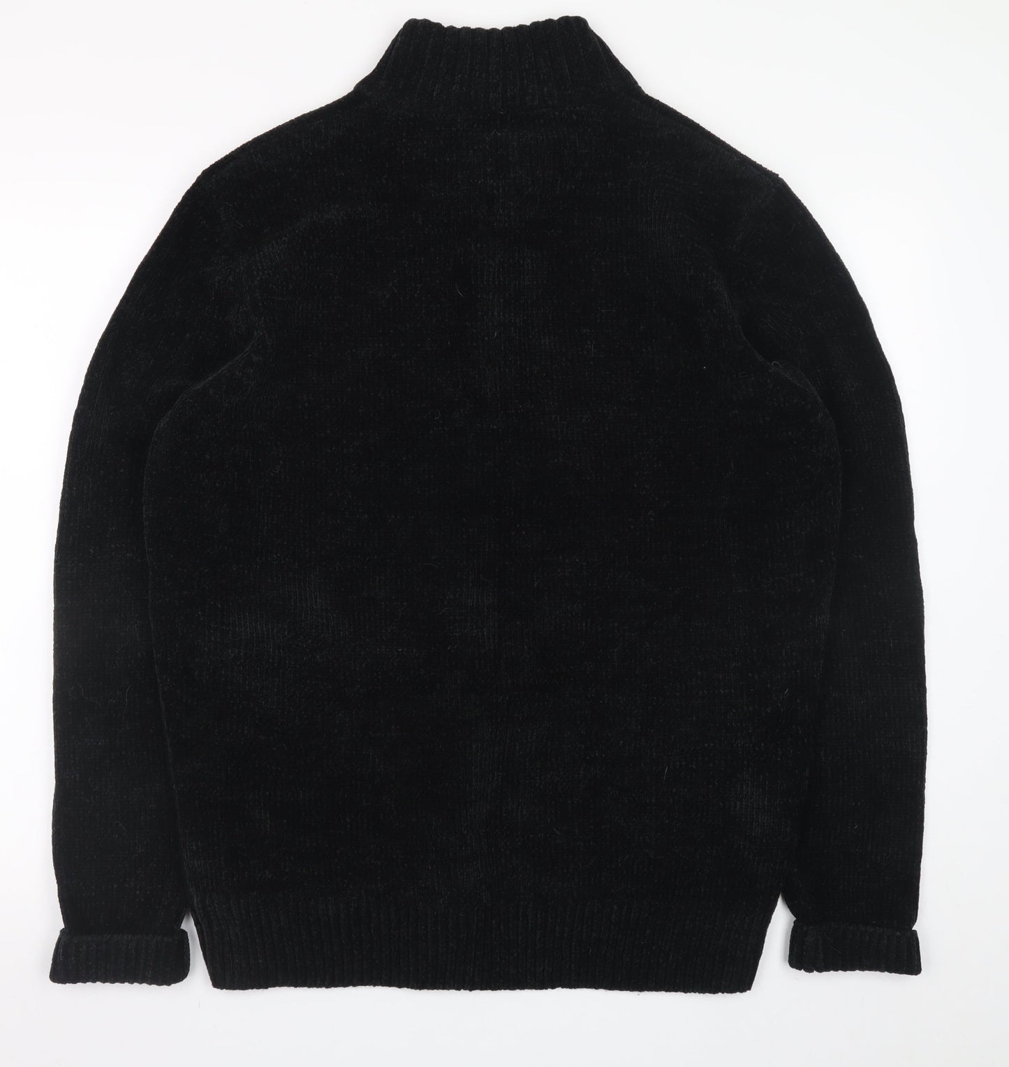 Kensington Men's Black XL 1/4 Zip High Neck Acrylic Jumper