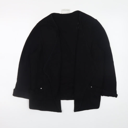 Wallis Women Black Cardigan M Open Front Long Sleeve Knit