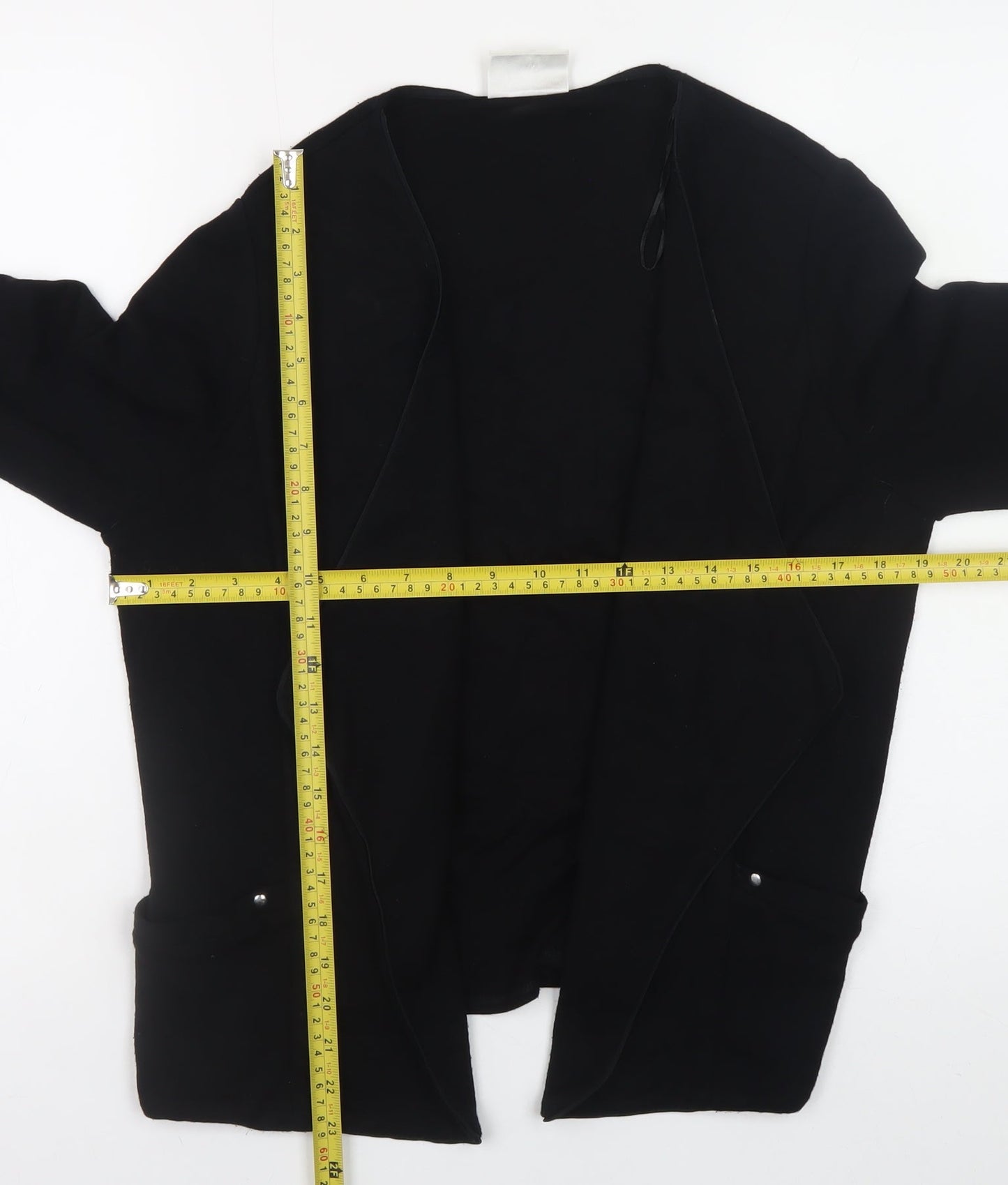 Wallis Women Black Cardigan M Open Front Long Sleeve Knit