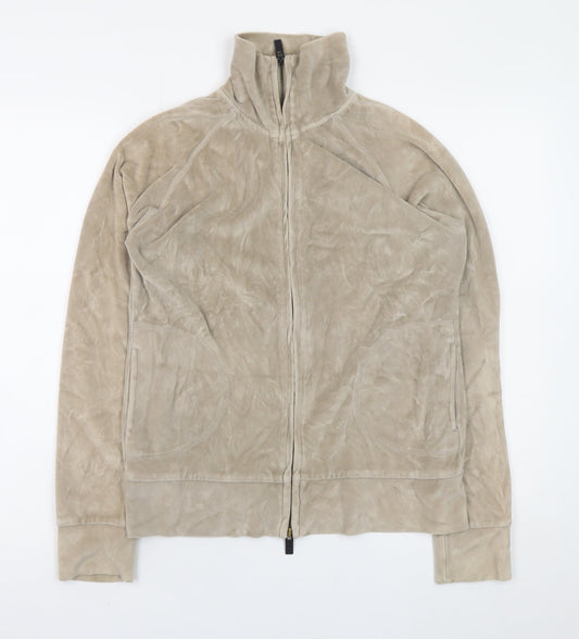 L.O.G.G. Womens Beige Full Zip Velour Jacket Size M