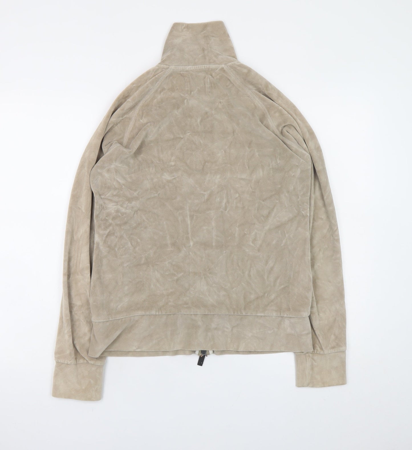 L.O.G.G. Womens Beige Full Zip Velour Jacket Size M