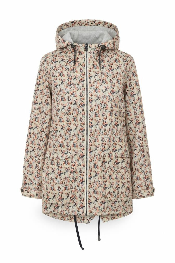 Next Women's Beige Floral Hooded Rain Jacket Size 10