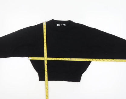 Zara Women Black Crew Neck Knit Pullover Jumper Size S