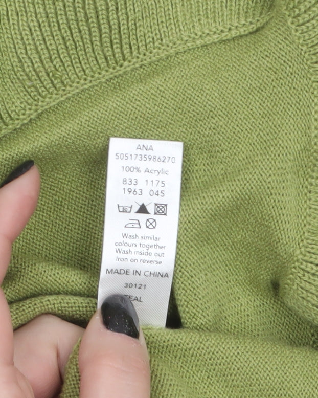 George Women’s Green Ruffle Edge Knit Cardigan Size 10
