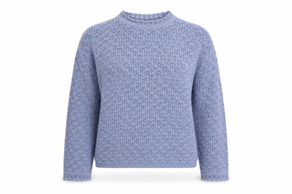 Marks & Spencer Women’s Blue Open-Knit Cotton Jumper M