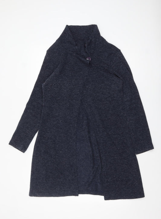Lily and Me Women's Blue High Neck Long Sleeve Cardigan Size 12