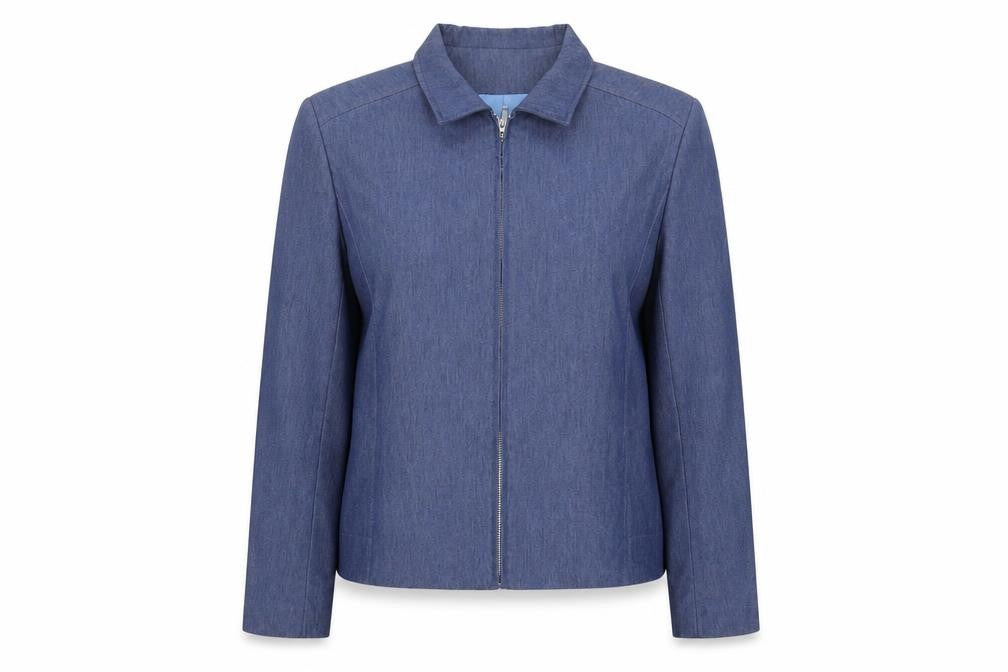 Just Jamie Women's Blue Size 14 Twill Full Zip Lined Jacket