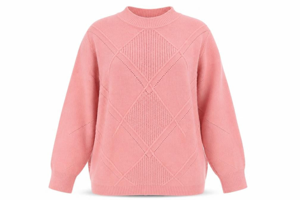 Damart Women Pink Crew Neck Long Sleeve Pullover Jumper M