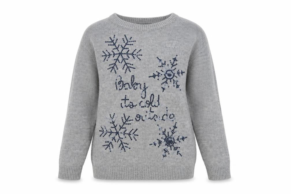 Blooming Marvellous Women Grey Sequin Christmas Jumper Size S