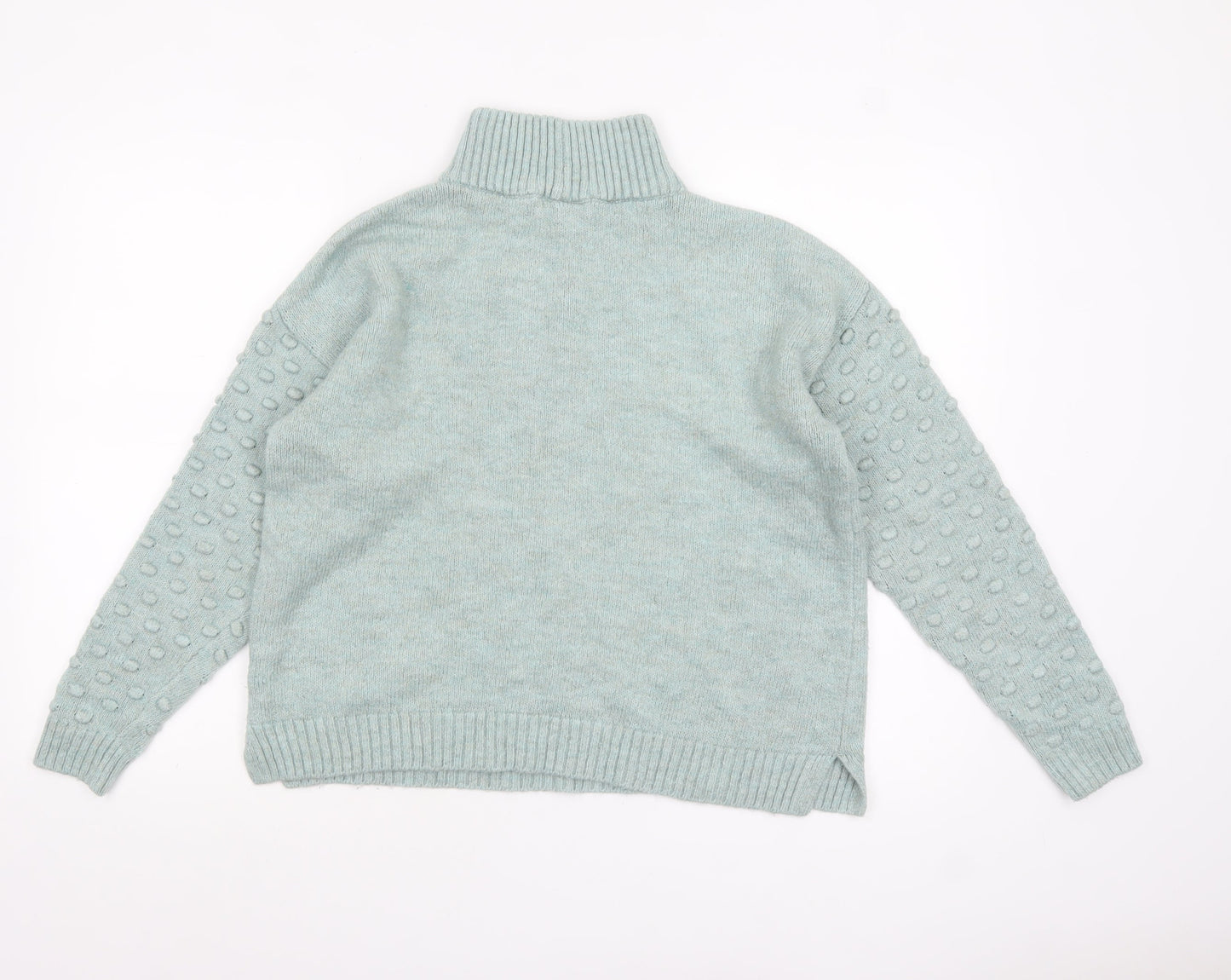 Next Women Green Roll Neck Long Sleeve Acrylic Jumper Size S