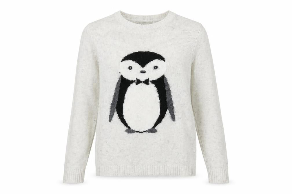 Forever 21 Women’s Grey Penguin Christmas Jumper Size S
