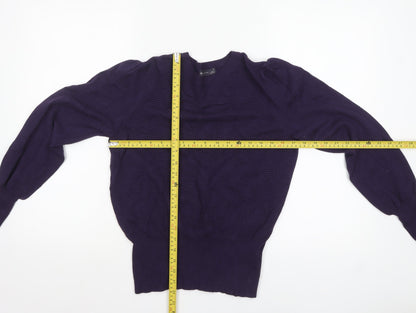Marks & Spencer Women Purple Crew Neck Knit Pullover Jumper M
