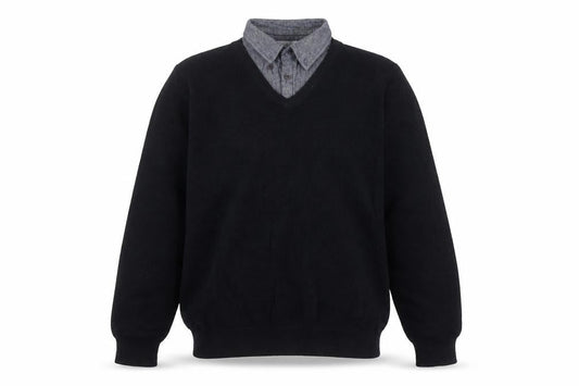 Marks & Spencer Men's Black Cotton V-Neck Jumper M