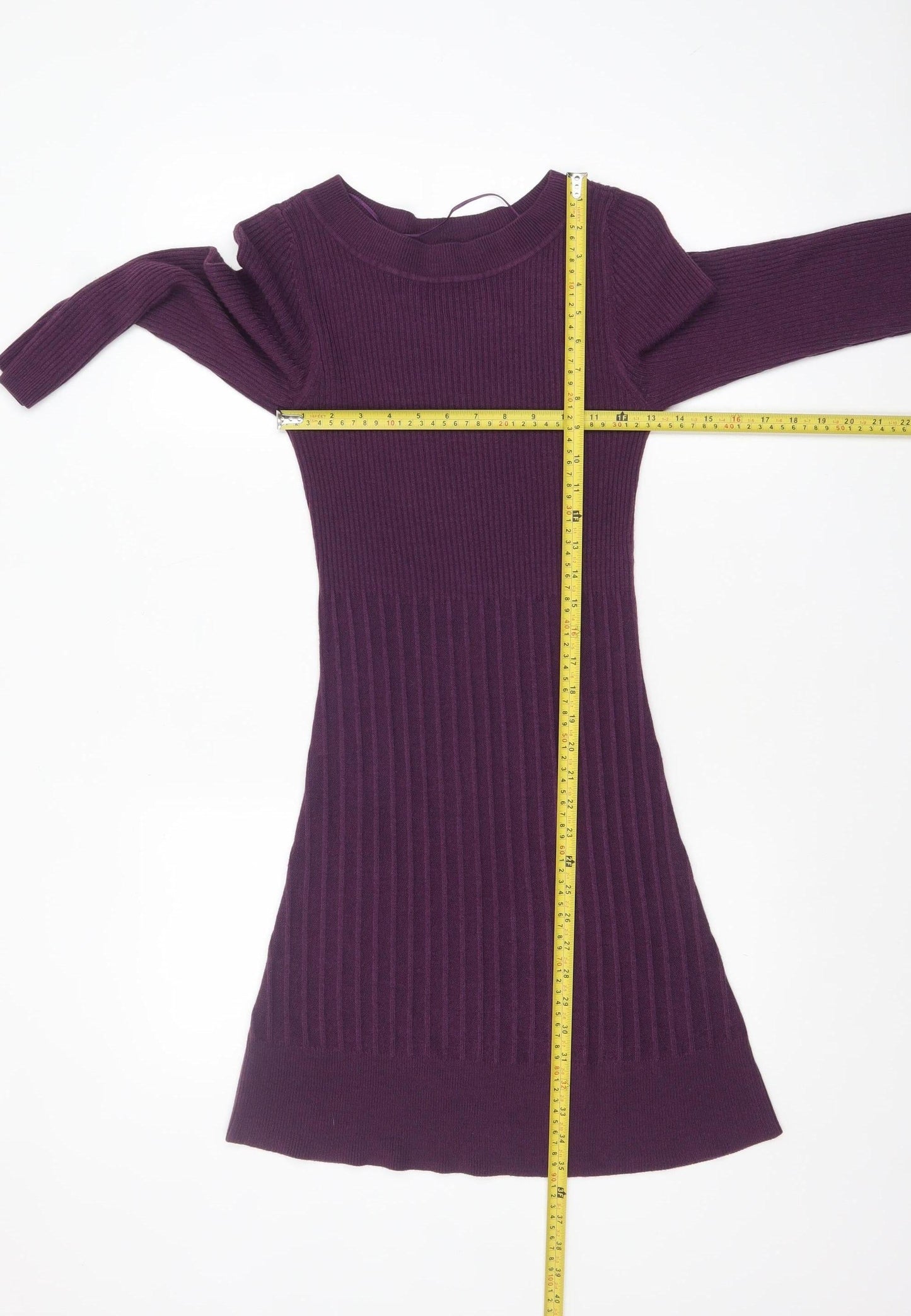 F&F Women’s Purple Knit Fit & Flare Dress Size 8