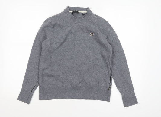 Ted Baker Womens Grey Wool Mock Neck Pullover Jumper Size L