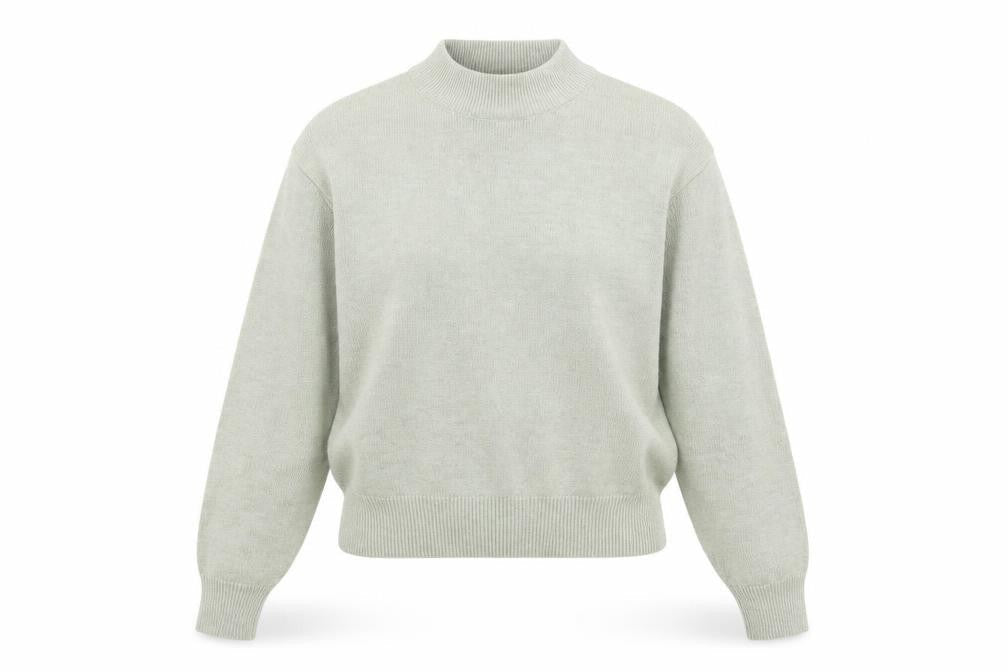 H&M Women’s Green Mock Neck Wool Blend Pullover Jumper XS