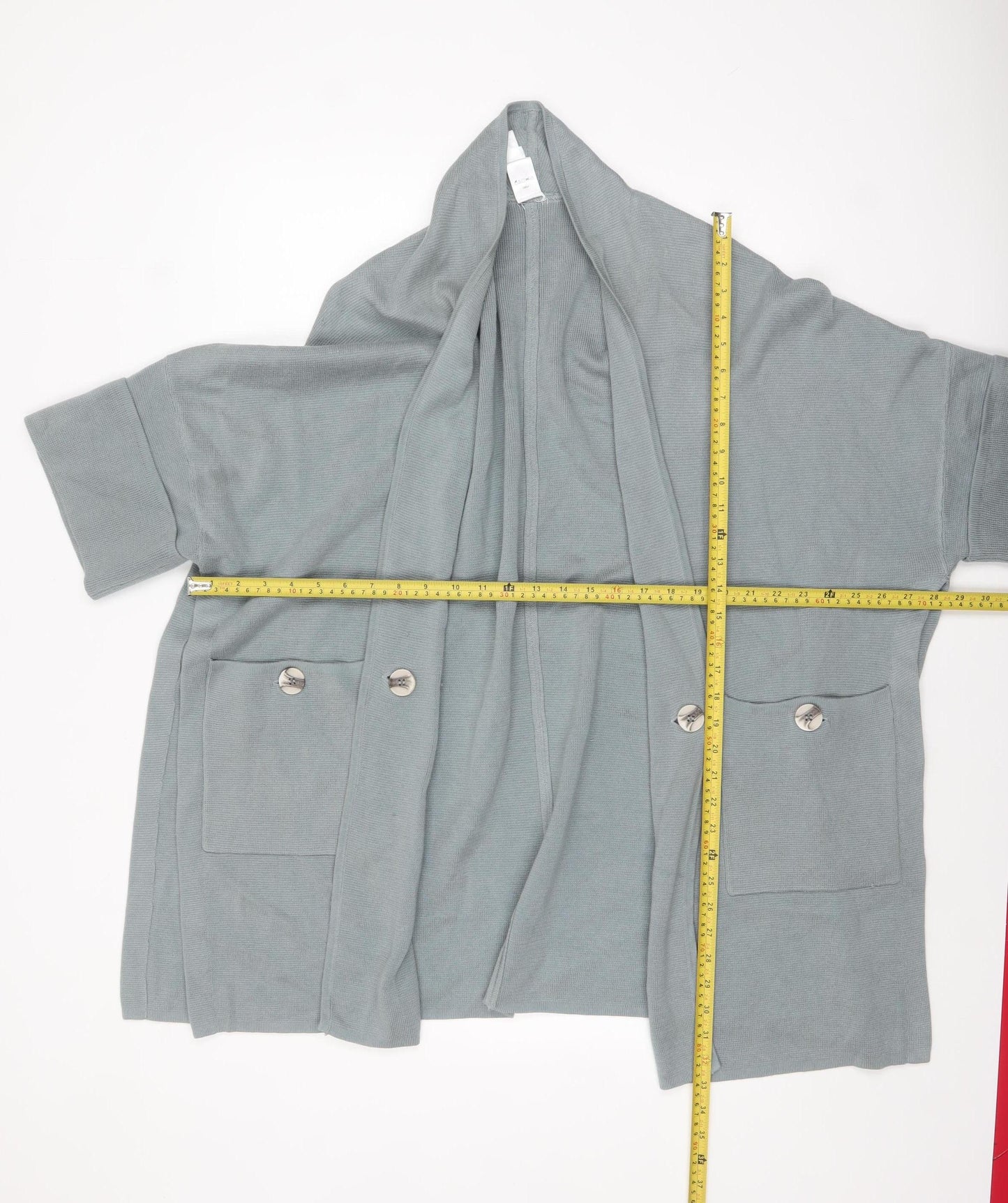 Marla Wynne Women’s Grey XS Open Knit Short Sleeve Cardigan