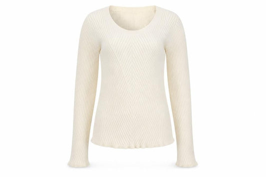 Duffy Women's Ivory Cashmere Long Sleeve Pullover Jumper Size S