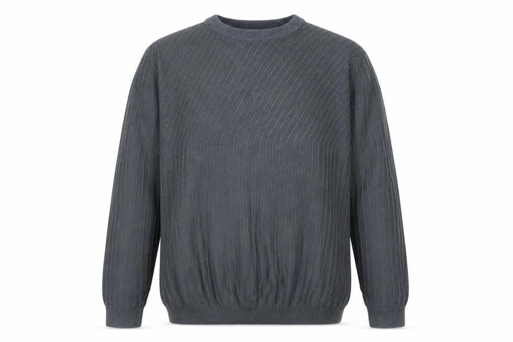 EASY Men’s Grey Cable Knit Acrylic Pullover Jumper XL