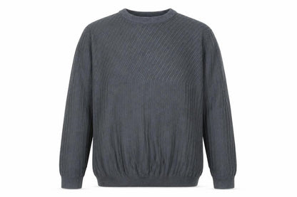 Front view of Easy Men’s Grey Cable Knit Acrylic jumper XL