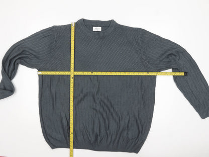 Back view of Easy Men’s Grey Cable Knit Acrylic jumper XL