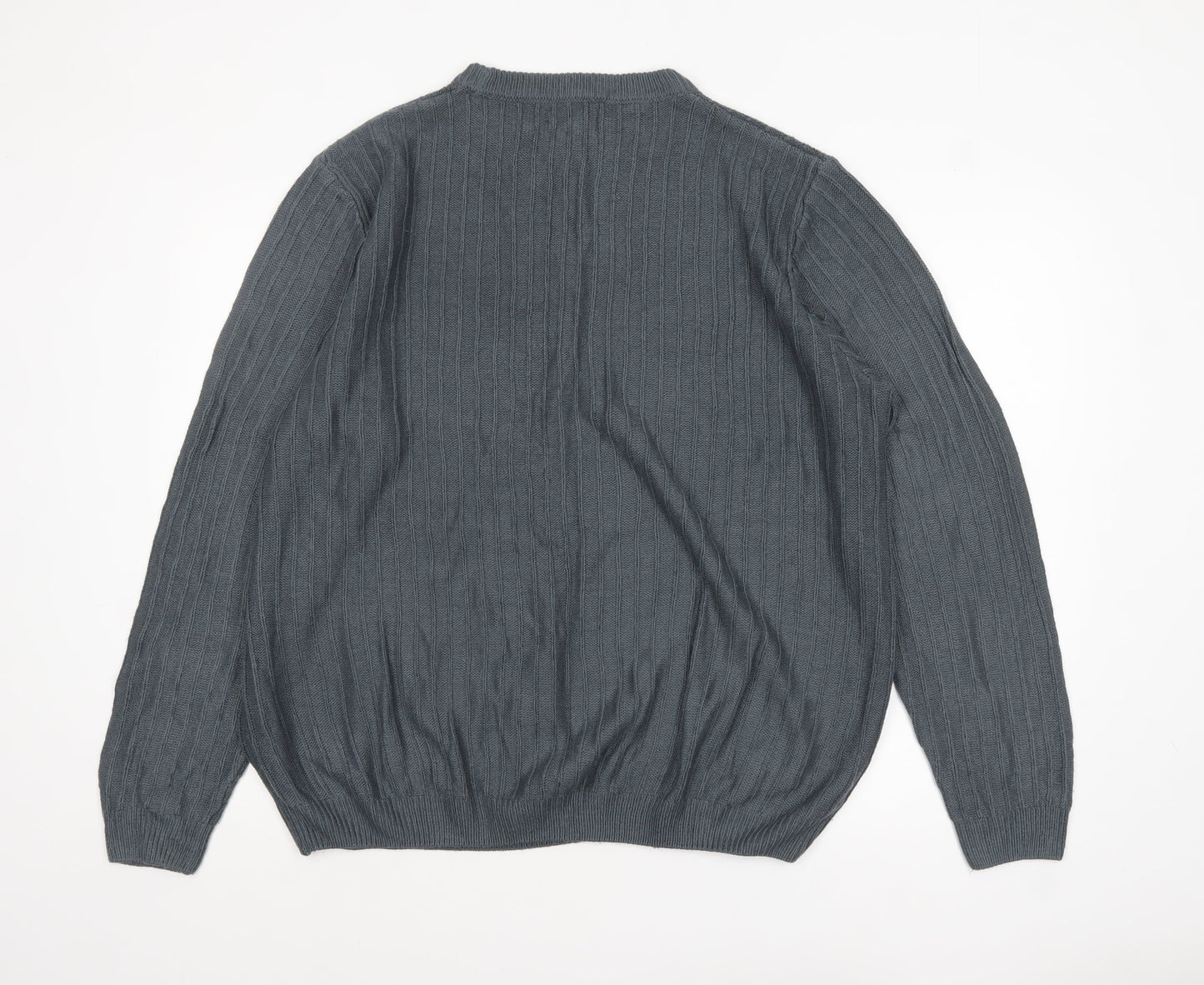 EASY Men’s Grey Cable Knit Acrylic Pullover Jumper XL