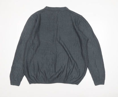 Close-up detail of Easy Men’s Grey Cable Knit Acrylic jumper XL