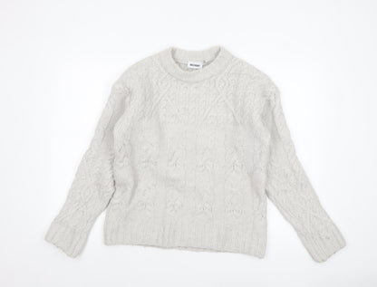 Weekday Women Ivory Cable-Knit Wool Blend Jumper XS