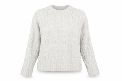 Weekday Women Ivory Cable-Knit Wool Blend Jumper XS