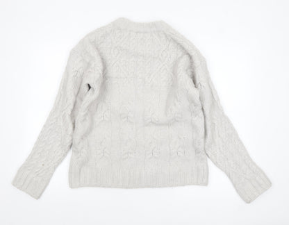 Weekday Women Ivory Cable-Knit Wool Blend Jumper XS