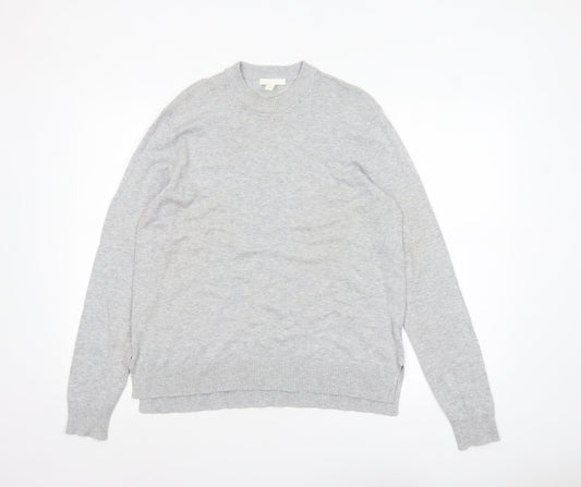 H&M Women’s Grey Crew Neck Knit Jumper Size S Viscose Blend