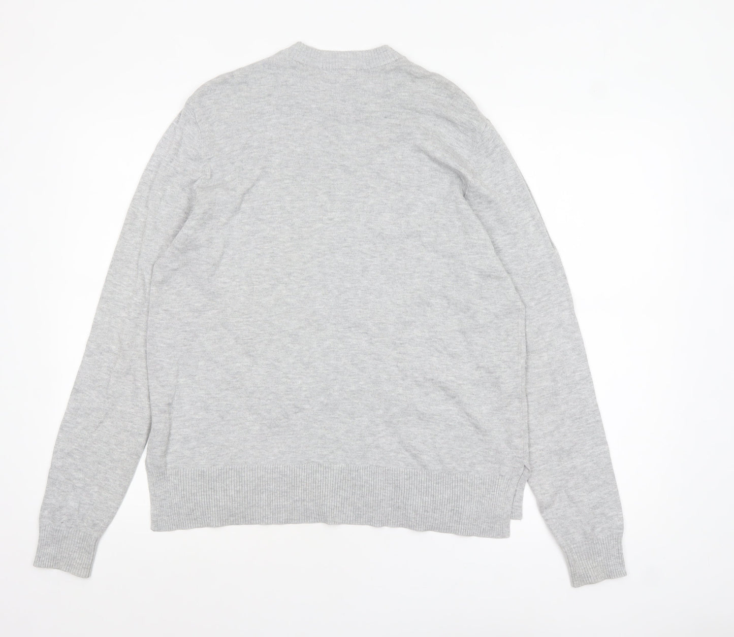 H&M Women’s Grey Crew Neck Knit Jumper Size S Viscose Blend