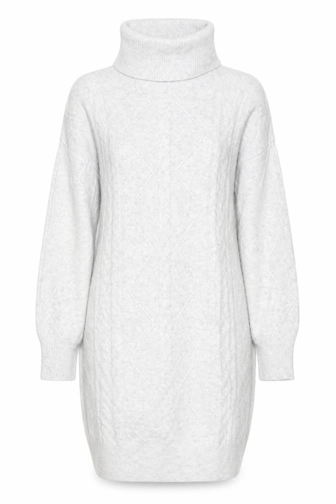 F&F Women's Grey Roll Neck Cable-Knit Long Sleeve Jumper M