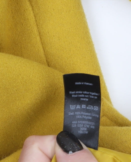 George Women's Yellow Long Overcoat Size 8 Classic Polyester