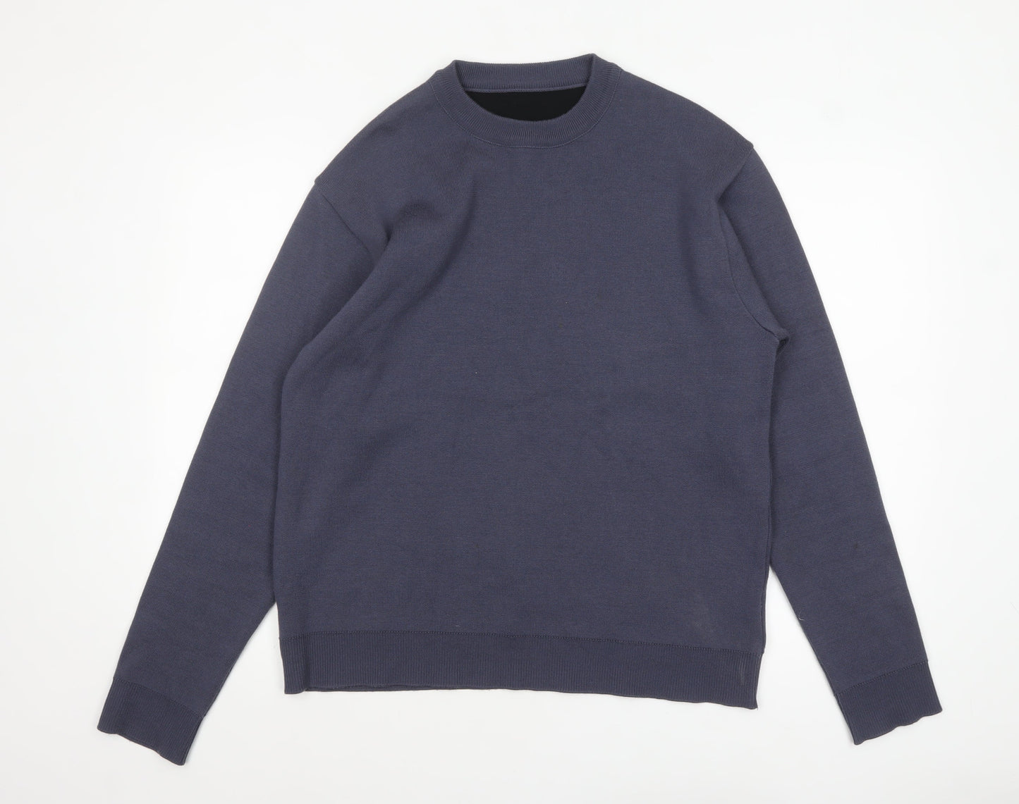 United Tokyo Men's Blue M Crew Neck Wool Blend Pullover Jumper