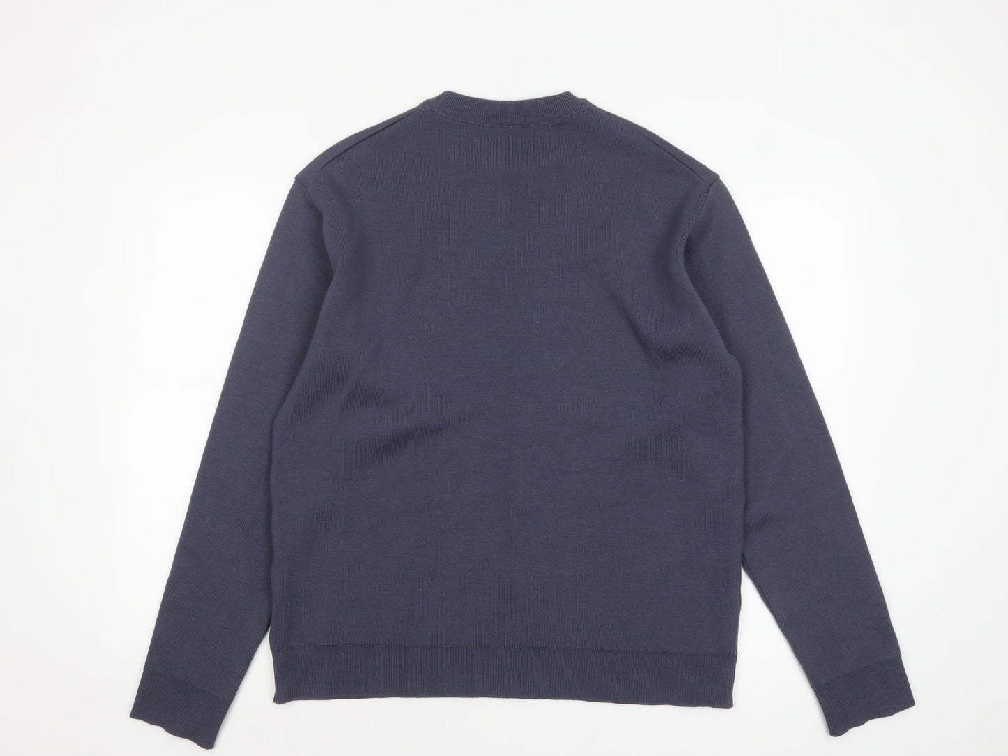 United Tokyo Men's Blue M Crew Neck Wool Blend Pullover Jumper