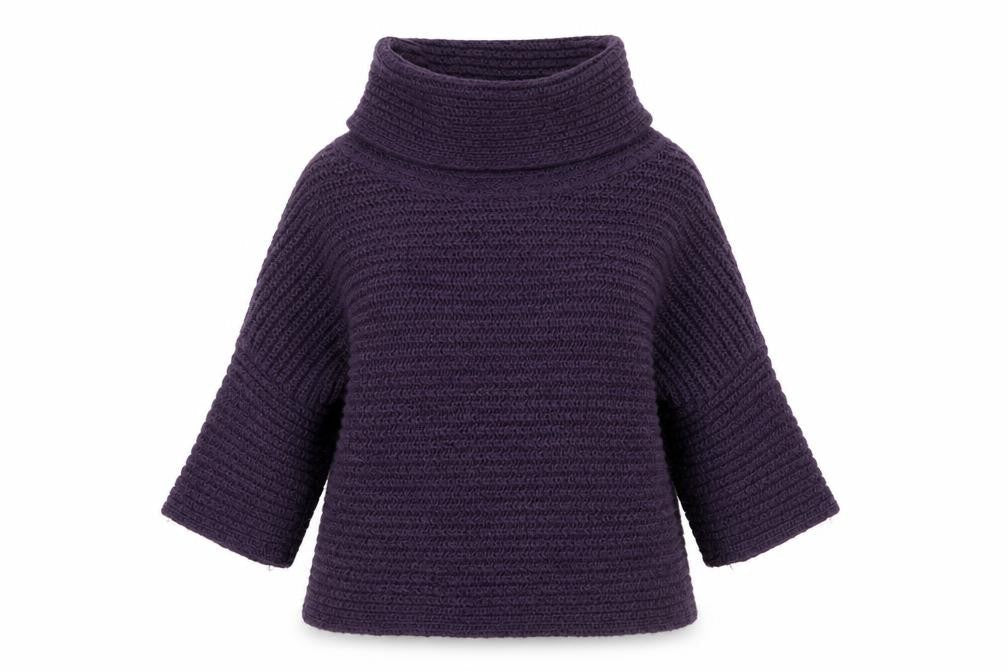 Marks & Spencer Womens Purple Roll Neck Chunky Knit Jumper Size 12