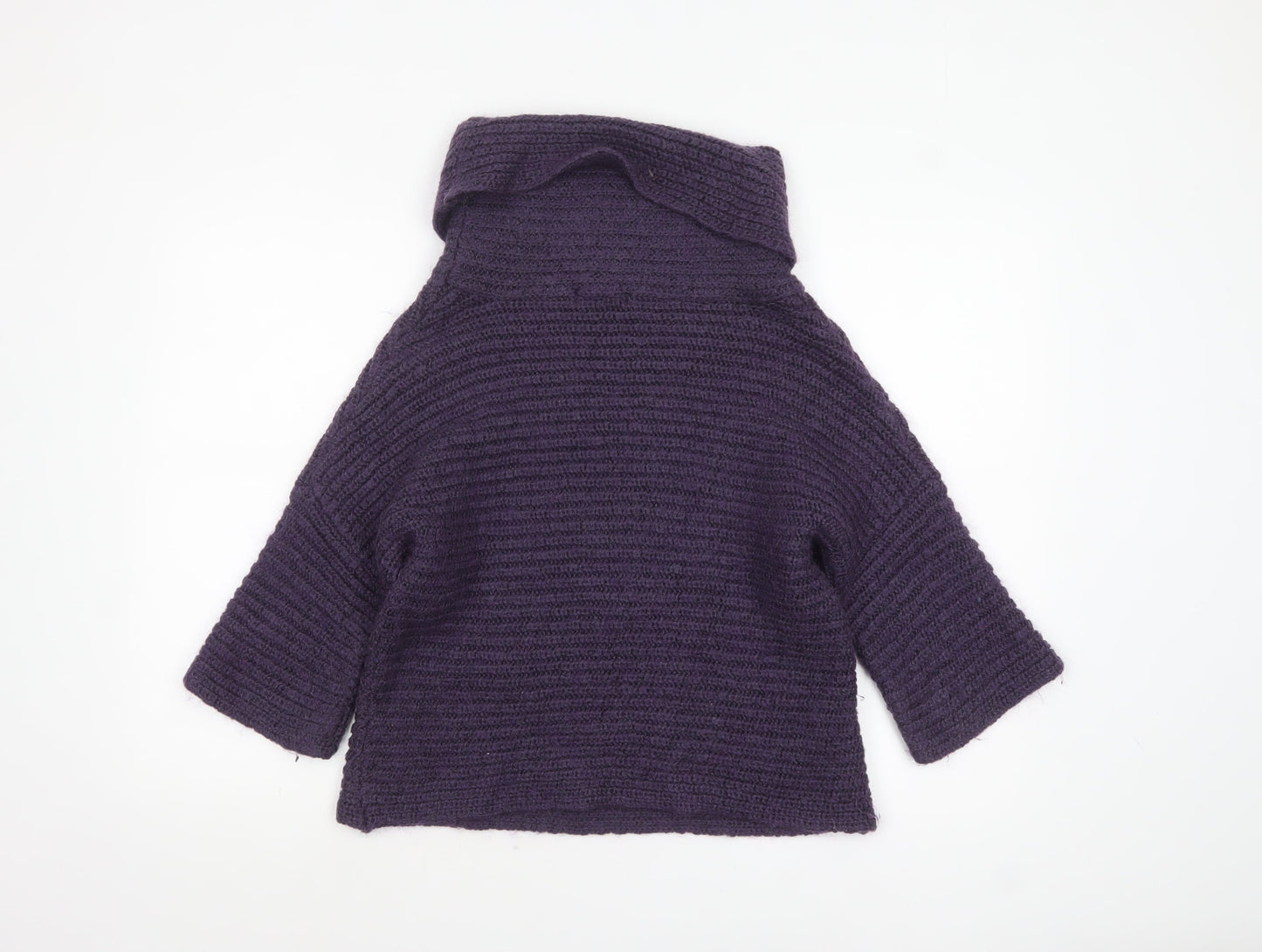 Marks and Spencer Womens Purple Roll Neck Chunky Knit Jumper Size 12