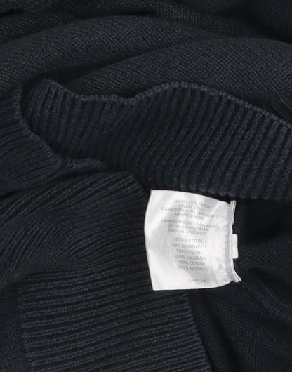 Brand and care label for GANT Men's Black Cotton V-Neck jumper, size S