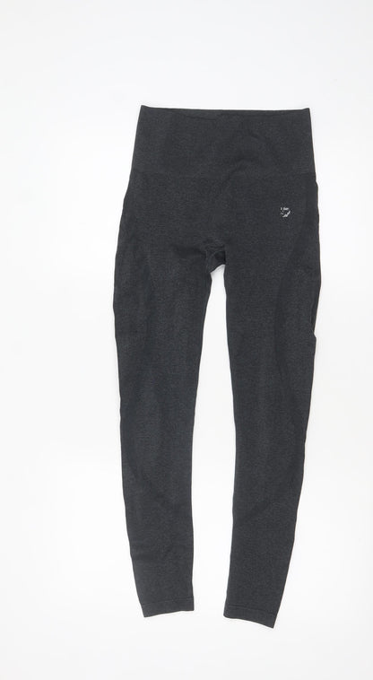 Blu Womens Black Seamless Leggings S Compression Activewear